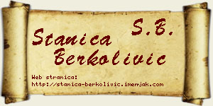 Stanica Berkolivić vizit kartica